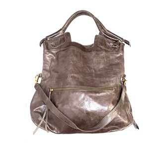 Foley+Corinna Brown Fold Over Bag w Shoulder Strap